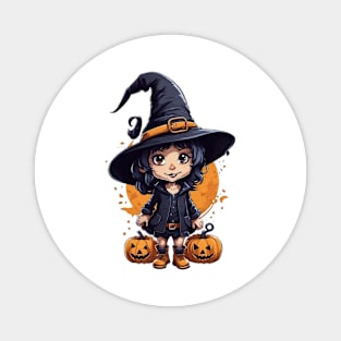 Halloween with Little Witch Magnet